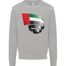 Curled UAE Flag Day Emirati Day Football Mens Sweatshirt Jumper Sports Grey