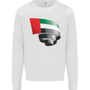 Curled UAE Flag Day Emirati Day Football Mens Sweatshirt Jumper White