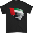 Curled UAE Flag Day Emirati Day Football Mens T-Shirt 100% Cotton Black