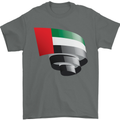 Curled UAE Flag Day Emirati Day Football Mens T-Shirt 100% Cotton Charcoal