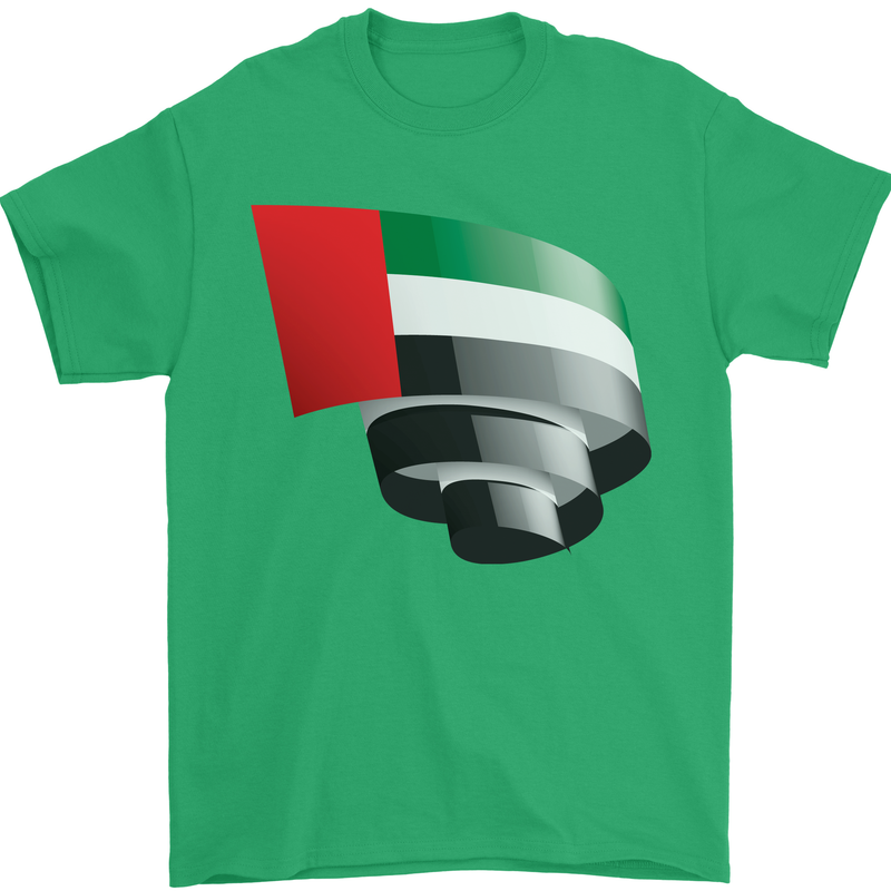 Curled UAE Flag Day Emirati Day Football Mens T-Shirt 100% Cotton Irish Green