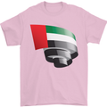 Curled UAE Flag Day Emirati Day Football Mens T-Shirt 100% Cotton Light Pink