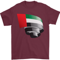 Curled UAE Flag Day Emirati Day Football Mens T-Shirt 100% Cotton Maroon