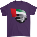 Curled UAE Flag Day Emirati Day Football Mens T-Shirt 100% Cotton Purple