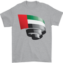 Curled UAE Flag Day Emirati Day Football Mens T-Shirt 100% Cotton Sports Grey