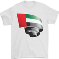 Curled UAE Flag Day Emirati Day Football Mens T-Shirt 100% Cotton White