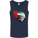 Curled UAE Flag Day Emirati Day Football Mens Vest Tank Top Navy Blue