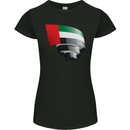 Curled UAE Flag Day Emirati Day Football Womens Petite Cut T-Shirt Black