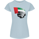 Curled UAE Flag Day Emirati Day Football Womens Petite Cut T-Shirt Light Blue