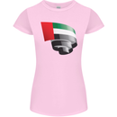 Curled UAE Flag Day Emirati Day Football Womens Petite Cut T-Shirt Light Pink