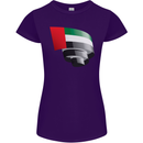 Curled UAE Flag Day Emirati Day Football Womens Petite Cut T-Shirt Purple