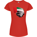 Curled UAE Flag Day Emirati Day Football Womens Petite Cut T-Shirt Red