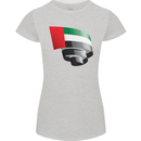 Curled UAE Flag Day Emirati Day Football Womens Petite Cut T-Shirt Sports Grey