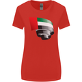 Curled UAE Flag Day Emirati Day Football Womens Wider Cut T-Shirt Red