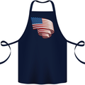 Curled USA Flag Independence Day Football Cotton Apron 100% Organic Navy Blue