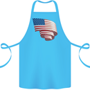 Curled USA Flag Independence Day Football Cotton Apron 100% Organic Turquoise