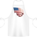 Curled USA Flag Independence Day Football Cotton Apron 100% Organic White