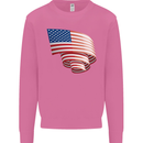 Curled USA Flag Independence Day Football Mens Sweatshirt Jumper Azalea