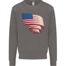 Curled USA Flag Independence Day Football Mens Sweatshirt Jumper Charcoal
