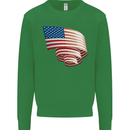 Curled USA Flag Independence Day Football Mens Sweatshirt Jumper Irish Green