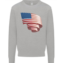 Curled USA Flag Independence Day Football Mens Sweatshirt Jumper Sports Grey