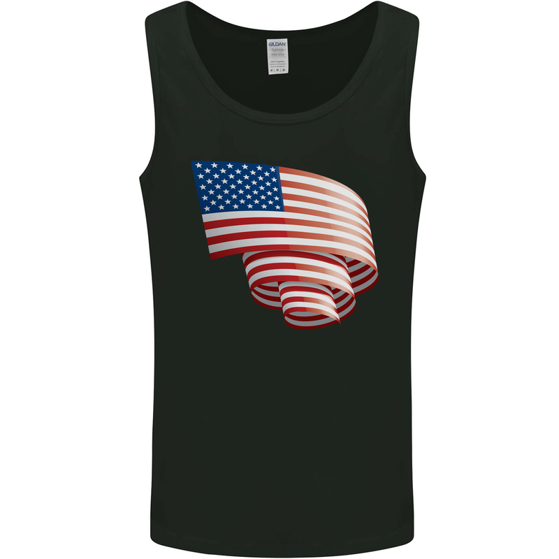 Curled USA Flag Independence Day Football Mens Vest Tank Top Black