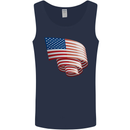 Curled USA Flag Independence Day Football Mens Vest Tank Top Navy Blue