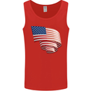 Curled USA Flag Independence Day Football Mens Vest Tank Top Red