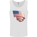 Curled USA Flag Independence Day Football Mens Vest Tank Top White