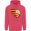 Curled Uganda Flag Ugandan Day Football Childrens Kids Hoodie Heliconia