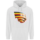 Curled Uganda Flag Ugandan Day Football Childrens Kids Hoodie White