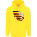 Curled Uganda Flag Ugandan Day Football Childrens Kids Hoodie Yellow
