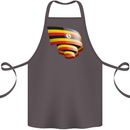 Curled Uganda Flag Ugandan Day Football Cotton Apron 100% Organic Dark Grey