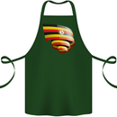 Curled Uganda Flag Ugandan Day Football Cotton Apron 100% Organic Forest Green