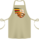 Curled Uganda Flag Ugandan Day Football Cotton Apron 100% Organic Khaki