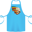 Curled Uganda Flag Ugandan Day Football Cotton Apron 100% Organic Turquoise