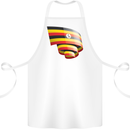 Curled Uganda Flag Ugandan Day Football Cotton Apron 100% Organic White