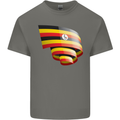Curled Uganda Flag Ugandan Day Football Kids T-Shirt Childrens Charcoal