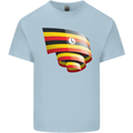 Curled Uganda Flag Ugandan Day Football Kids T-Shirt Childrens Light Blue