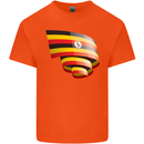 Curled Uganda Flag Ugandan Day Football Kids T-Shirt Childrens Orange