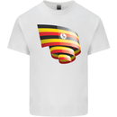Curled Uganda Flag Ugandan Day Football Kids T-Shirt Childrens White
