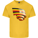 Curled Uganda Flag Ugandan Day Football Kids T-Shirt Childrens Yellow