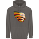 Curled Uganda Flag Ugandan Day Football Mens 80% Cotton Hoodie Charcoal