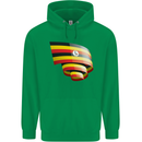 Curled Uganda Flag Ugandan Day Football Mens 80% Cotton Hoodie Irish Green