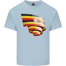 Curled Uganda Flag Ugandan Day Football Mens Cotton T-Shirt Tee Top Light Blue