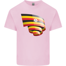 Curled Uganda Flag Ugandan Day Football Mens Cotton T-Shirt Tee Top Light Pink
