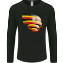 Curled Uganda Flag Ugandan Day Football Mens Long Sleeve T-Shirt Black