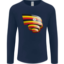 Curled Uganda Flag Ugandan Day Football Mens Long Sleeve T-Shirt Navy Blue