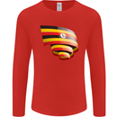 Curled Uganda Flag Ugandan Day Football Mens Long Sleeve T-Shirt Red