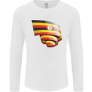 Curled Uganda Flag Ugandan Day Football Mens Long Sleeve T-Shirt White